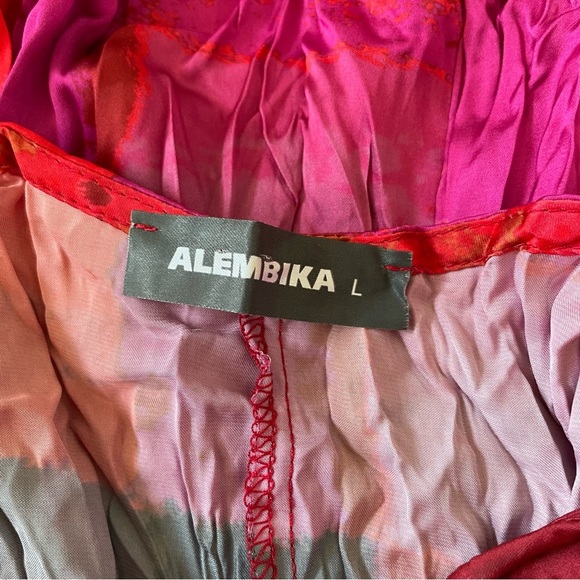 ALEMBIKA SUNSET STRIP MAXI DRESS, MAGENTA PINK BLACK Women's Dress SIZE L - Picture 7 of 12
